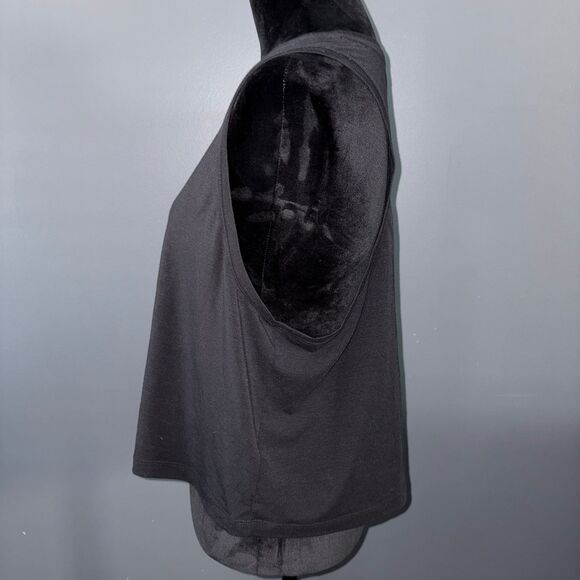 Nordstrom Zella Cropped Athletic Tank Top Womens Large Black - Picture 3 of 9